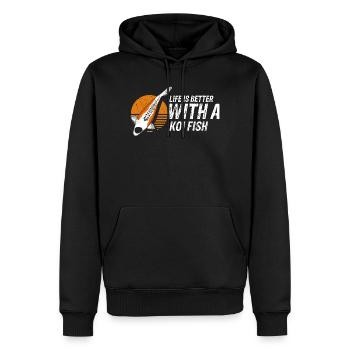 Life Is Better With a Koi Fish Positive Pond - Männer Premium Bio Hoodie - Schwarz - Vorne - Nico (187cm)