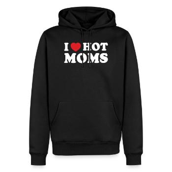 Bold Retro Heart Mom Slogan Tee - Men’s Premium Organic Hoodie - black - Front - Nico (187cm)