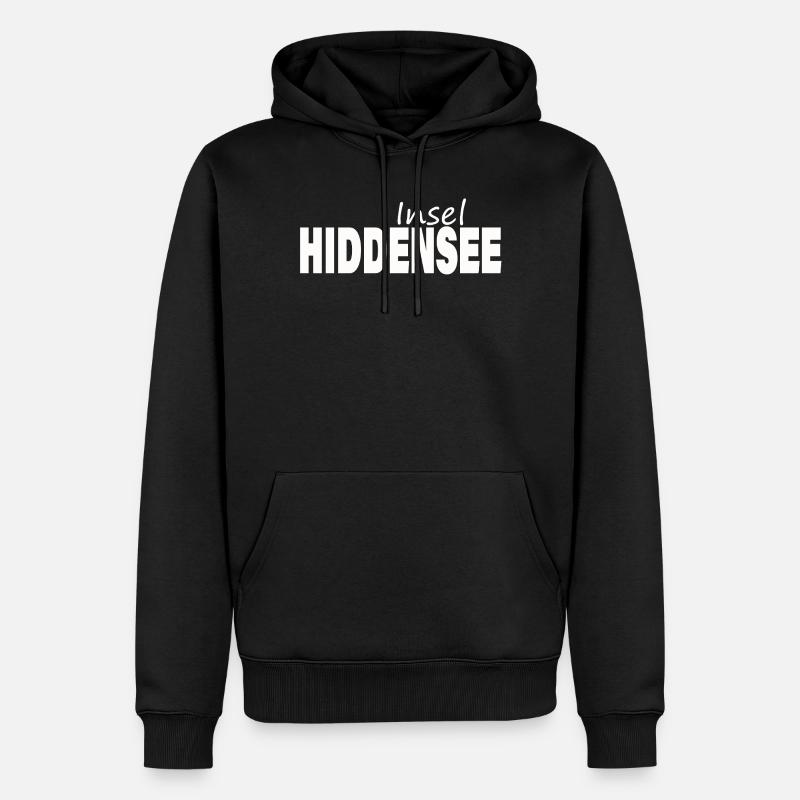 HIDDENSEE - Männer Premium Bio Hoodie - Schwarz