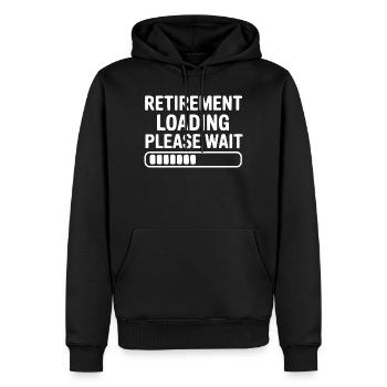 Ruhestand laden Bitte warten Sie - Männer Premium Bio Hoodie - Schwarz - Vorne - Nico (187cm)