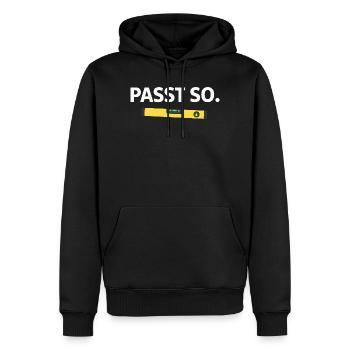 Fits like that. – Funny Craftsman Shirt - Men’s Premium Organic Hoodie - black - Front - Nico (187cm)