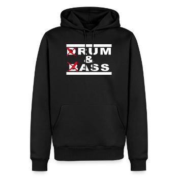 Rum & Ass – Jeu de mots Drum and Bass - Sweat à capuche Premium bio Homme - noir - Devant - Nico (187cm)