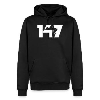 147 Snooker Icon (White) - Men’s Premium Organic Hoodie - black - Front - Nico (187cm)