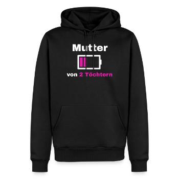 Mutter Tochter Spruch Stolz Mama 2 Kinder Geschenk - Männer Premium Bio Hoodie - Schwarz - Vorne - Nico (187cm)