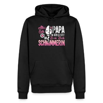 Tout le meilleur papa vous souhaite votre meilleur nageur - Sweat à capuche Premium bio Homme - noir - Devant - Nico (187cm)