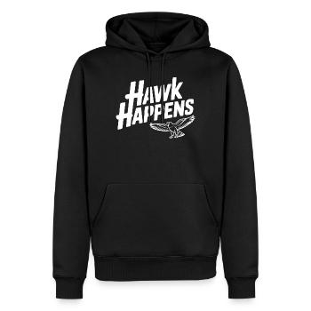 Hawk Happens - Männer Premium Bio Hoodie - Schwarz - Vorne - Nico (187cm)