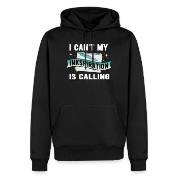 Poetry Slam Ink Stimulation Slam Poetry - Men’s Premium Organic Hoodie - black - Front - Nico (187cm)