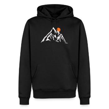 The sunny Summit - Männer Premium Bio Hoodie - Schwarz - Vorne - Nico (187cm)