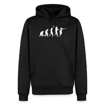 Evolution Of Man Rugby Player Silhouette - Men’s Premium Organic Hoodie - black - Front - Nico (187cm)