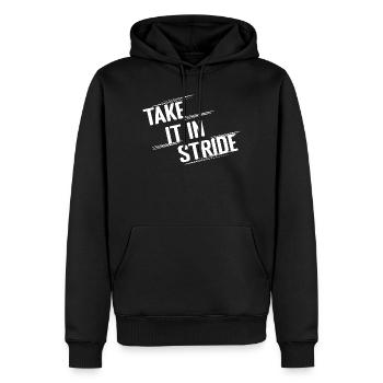 Marathonien : prenez la course avec calme - Sweat à capuche Premium bio Homme - noir - Devant - Nico (187cm)