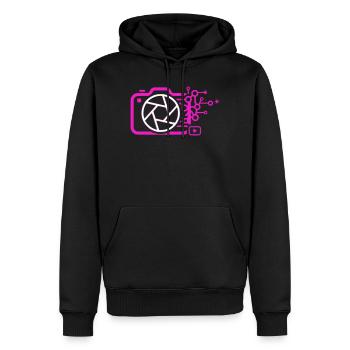 Digitale Kamera AI Art Tech Vektor - Männer Premium Bio Hoodie - Schwarz - Vorne - Nico (187cm)