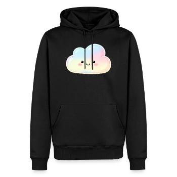 Nuage Pastel avec Nuage de sommeil au visage mignon - Sweat à capuche Premium bio Homme - noir - Devant - Nico (187cm)