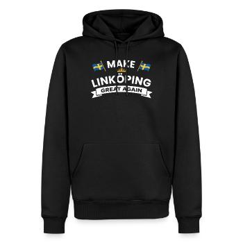 Linköping Stronger cohesion - Men’s Premium Organic Hoodie - black - Front - Nico (187cm)