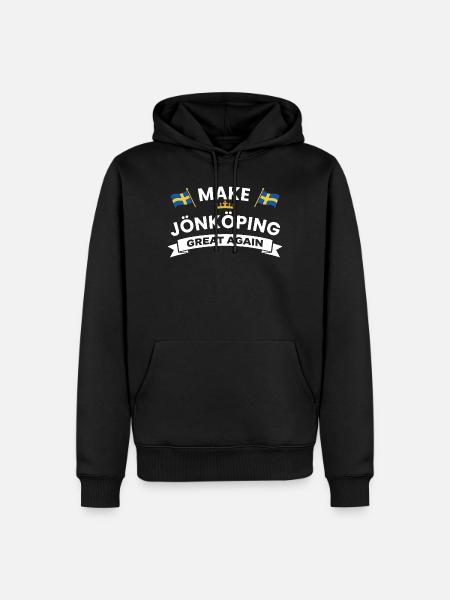 Jönköping City Crest Flag - Männer Premium Bio Hoodie - Schwarz