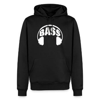 BASS - Männer Premium Bio Hoodie - Schwarz - Vorne - Nico (187cm)