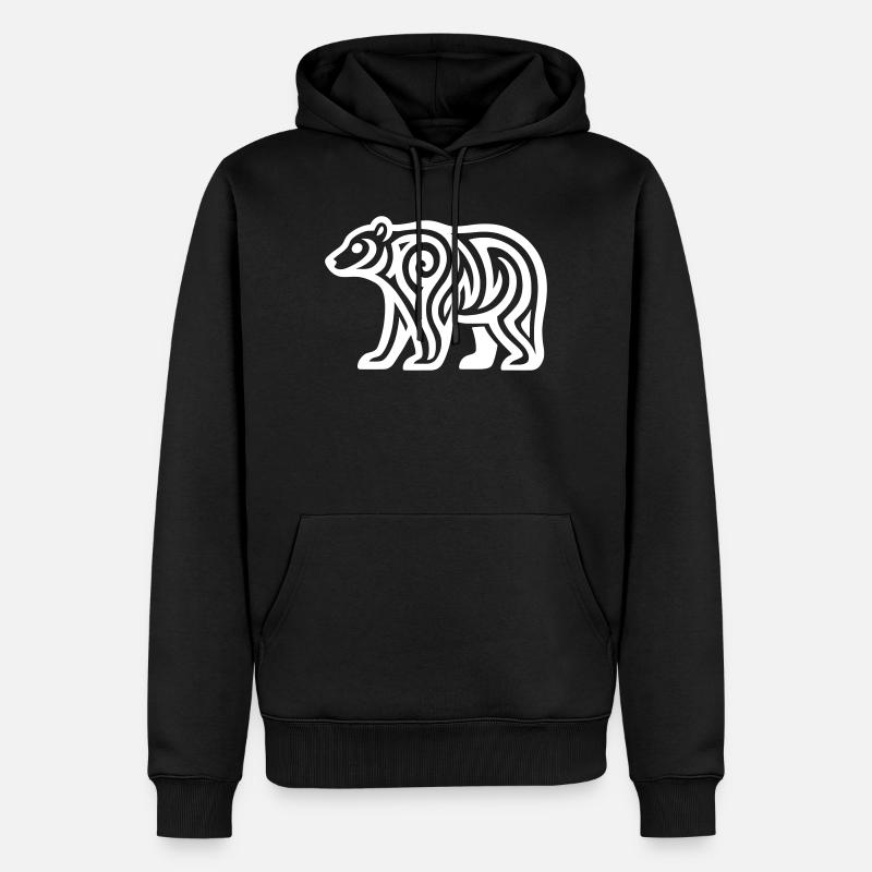 Just a White Bear #1 / JustN-imal - Sweat à capuche Premium bio Homme - noir