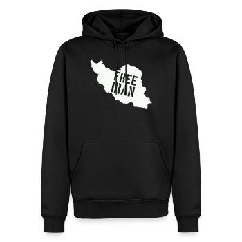 Iran Liberté Iran Libérer l’Iran - Sweat à capuche Premium bio Homme - noir - Devant - Nico (187cm)