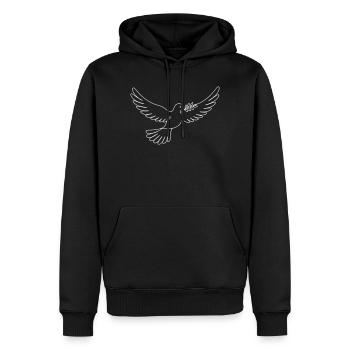 Paix de la colombe - Sweat à capuche Premium bio Homme - noir - Devant - Nico (187cm)