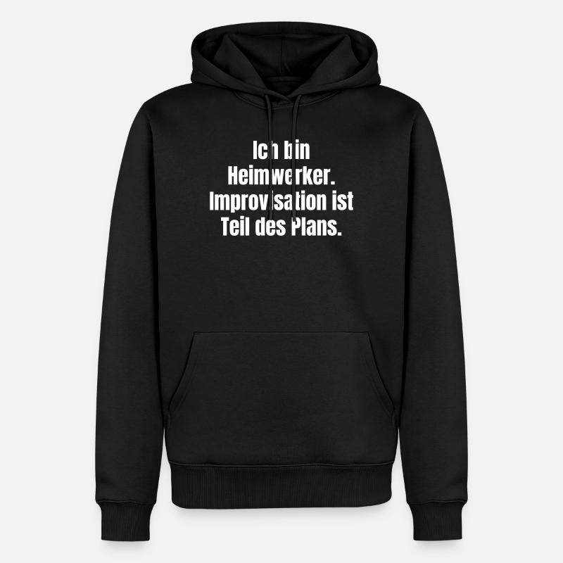 Plan d’improvisation DIY - Sweat à capuche Premium bio Homme - noir