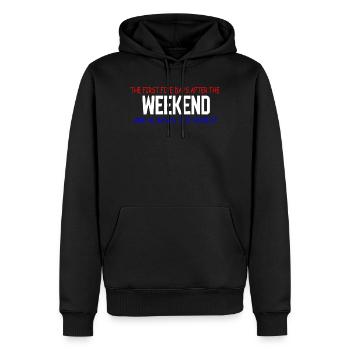 Weekend Blues : Les cinq premiers jours - Sweat à capuche Premium bio Homme - noir - Devant - Nico (187cm)
