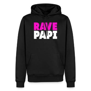 Techno House Electro Festival Hardstyle Rave Dad - Männer Premium Bio Hoodie - Schwarz - Vorne - Nico (187cm)
