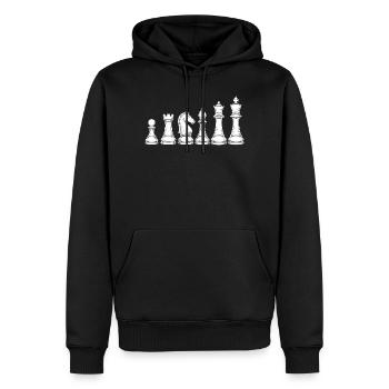 Ornamentaler Schach Springer – Design - Männer Premium Bio Hoodie - Schwarz - Vorne - Nico (187cm)