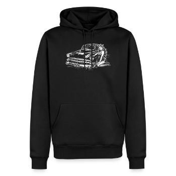 Chevy Bel Air 1954 - Vintage Classic Pin Up - Sweat à capuche Premium bio Homme - noir - Devant - Nico (187cm)