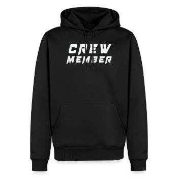 Crew Member Patch Tee - Men’s Premium Organic Hoodie - black - Front - Nico (187cm)