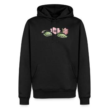 Vrille de fleur - Sweat à capuche Premium bio Homme - noir - Devant - Nico (187cm)