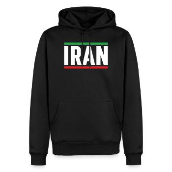Iran-Flagge starke Typografie - Männer Premium Bio Hoodie - Schwarz - Vorne - Nico (187cm)