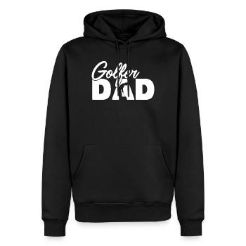 Golfer-Vater, Vintage-Silhouette-Golf-Vater, Vater - Männer Premium Bio Hoodie - Schwarz - Vorne - Nico (187cm)