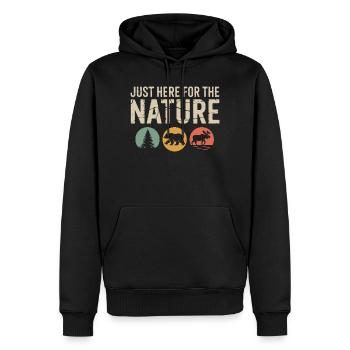 Juste ici pour la nature : silhouettes de la faune - Sweat à capuche Premium bio Homme - noir - Devant - Nico (187cm)