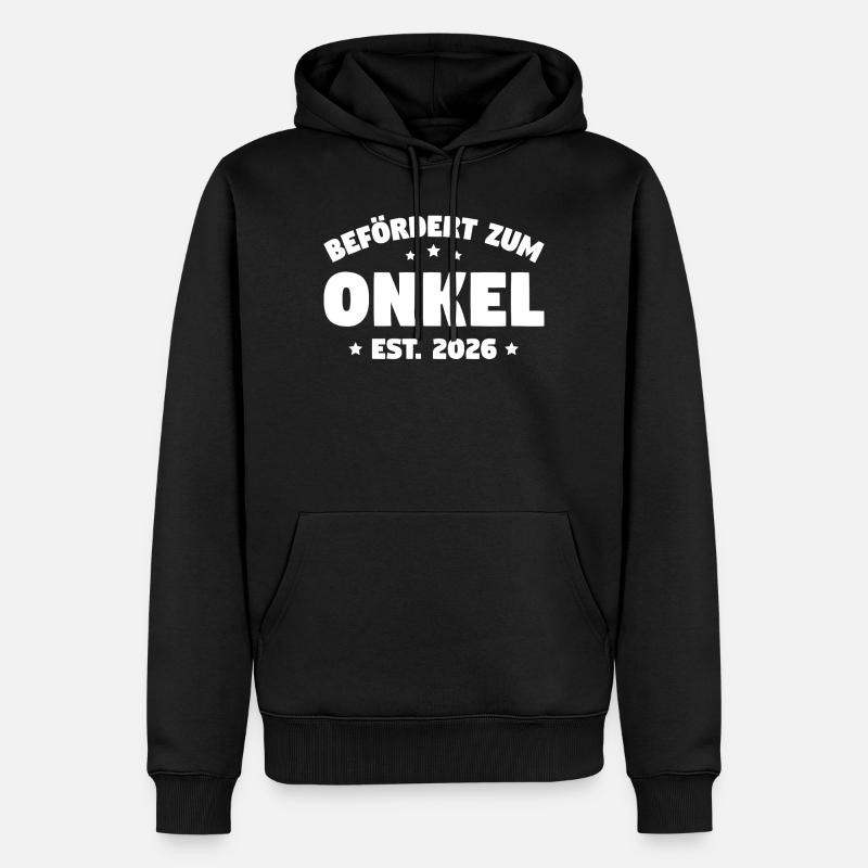 Befördert zum Onkel 2026 – Geschenkidee Onkel - Männer Premium Bio Hoodie - Schwarz