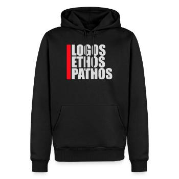 Logos Ethos Pathos Rhetorik Philosophie Student - Männer Premium Bio Hoodie - Schwarz - Vorne - Nico (187cm)
