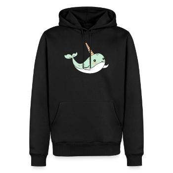 narwhal - Men’s Premium Organic Hoodie - black - Front - Nico (187cm)