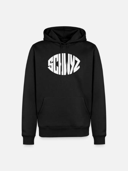 Schwyz Geometric Font - Men’s Premium Organic Hoodie - black