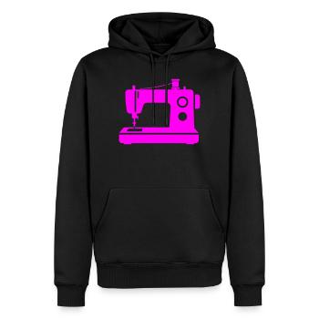 Machine à coudre rose - Sweat à capuche Premium bio Homme - noir - Devant - Nico (187cm)
