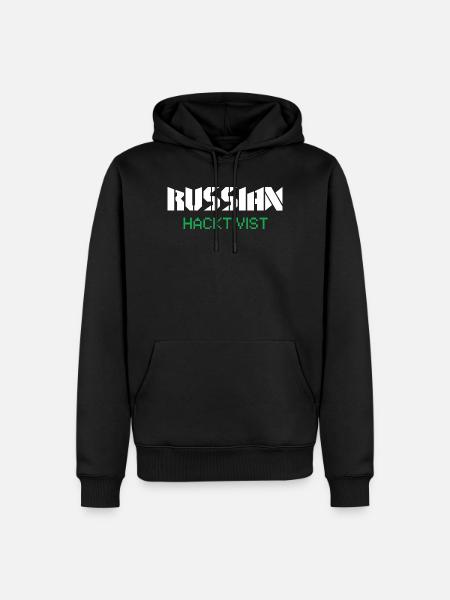 Russian Hacktivist Cyber Security Design - Männer Premium Bio Hoodie - Schwarz