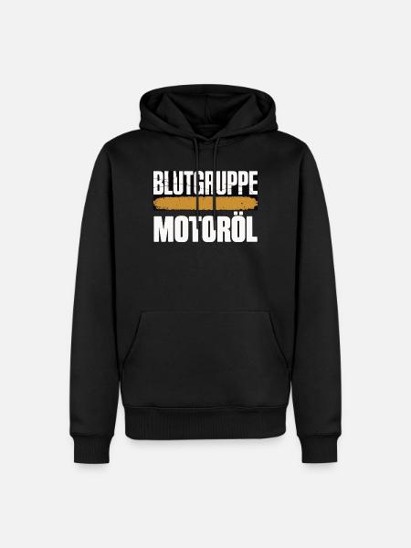 Blutgruppe Motoröl Schrauber Design - Männer Premium Bio Hoodie - Schwarz