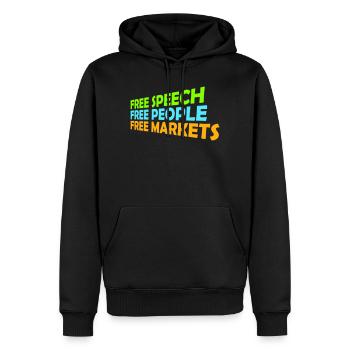 Free Speech Markets People Libertär Freiheit Logo - Männer Premium Bio Hoodie - Schwarz - Vorne - Nico (187cm)