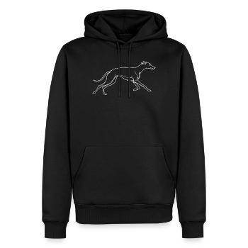 Minimalistische Windhund Silhouette Linienkunst - Männer Premium Bio Hoodie - Schwarz - Vorne - Nico (187cm)