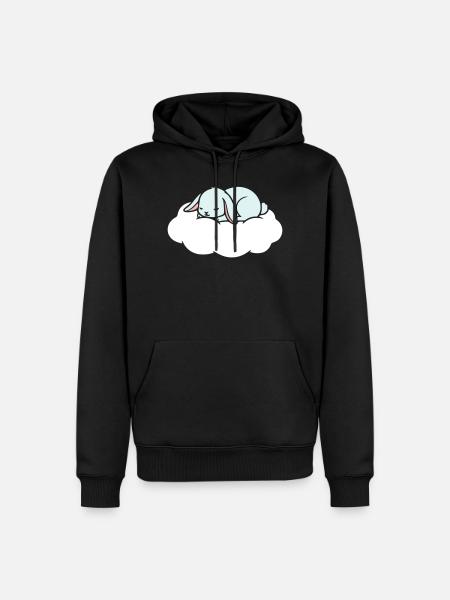 Sleeping Rabbit on Cloud Dream - Men’s Premium Organic Hoodie - black