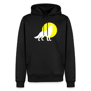Wolf Silhouette - Männer Premium Bio Hoodie - Schwarz - Vorne - Nico (187cm)