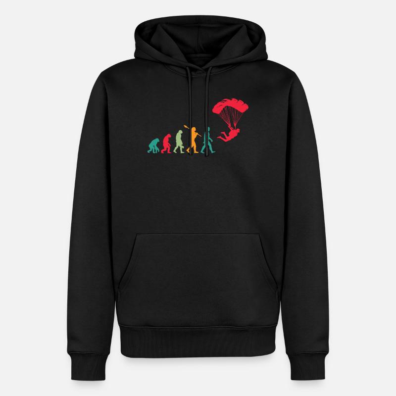 Fallschirm Evolution Fallschirmspringer - Männer Premium Bio Hoodie - Schwarz
