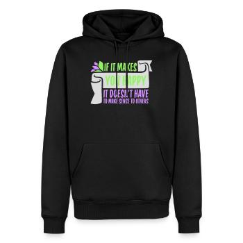 If Makes You Happy Sense Others Spruch Glück Frei - Men’s Premium Organic Hoodie - black - Front - Nico (187cm)
