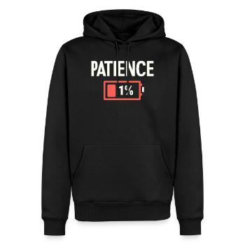 Patience 1 % Batterie faible Sarcasme drôle - Sweat à capuche Premium bio Homme - noir - Devant - Nico (187cm)