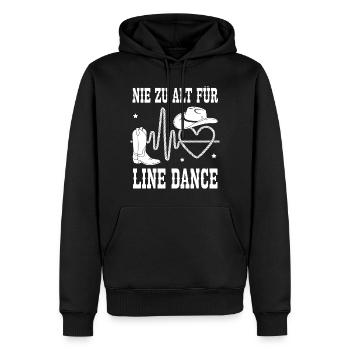 Never too old for line dancing - Men’s Premium Organic Hoodie - black - Front - Nico (187cm)