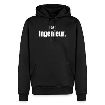 Fast Ingenieur - Männer Premium Bio Hoodie - Schwarz - Vorne - Nico (187cm)
