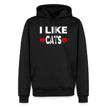félin - Sweat à capuche Premium bio Homme - noir - Devant - Nico (187cm)