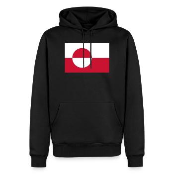 Drapeau du Groenland - Sweat à capuche Premium bio Homme - noir - Devant - Nico (187cm)
